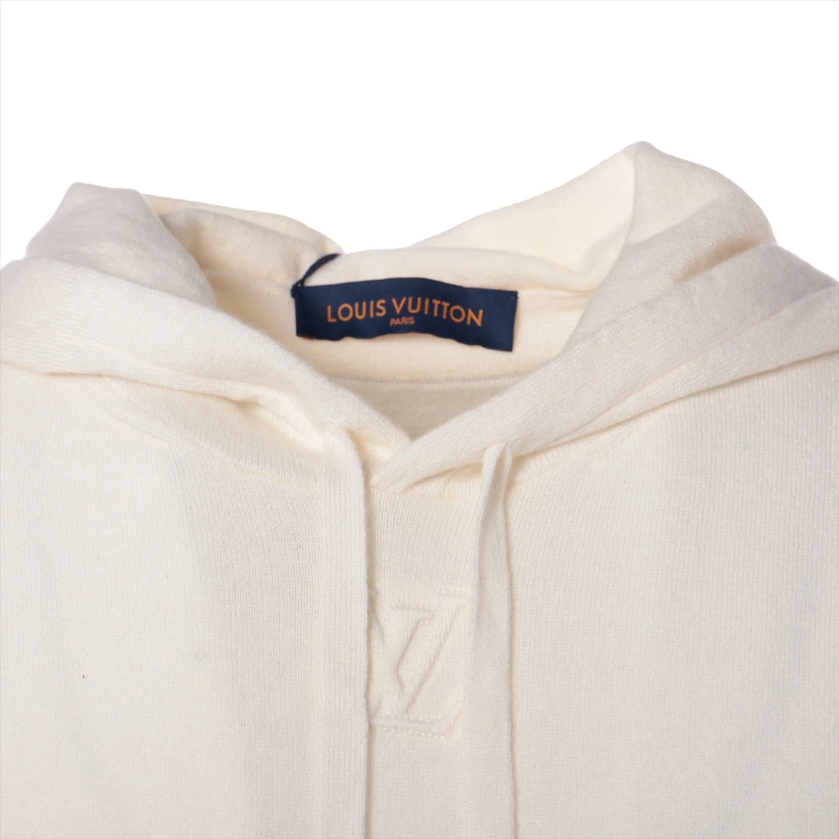 LOUIS VUITTON / ニットパーカー カシミヤ シルク オフホワイト ヴィトン 22SS カシミヤ×シルク パーカー XXL メンズ アイボリー