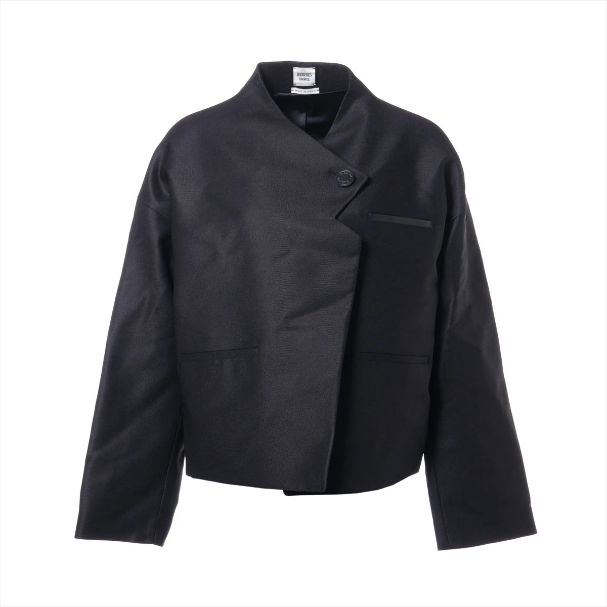 エルメス ウール×レーヨン ジャケット 36 レディース ブラック