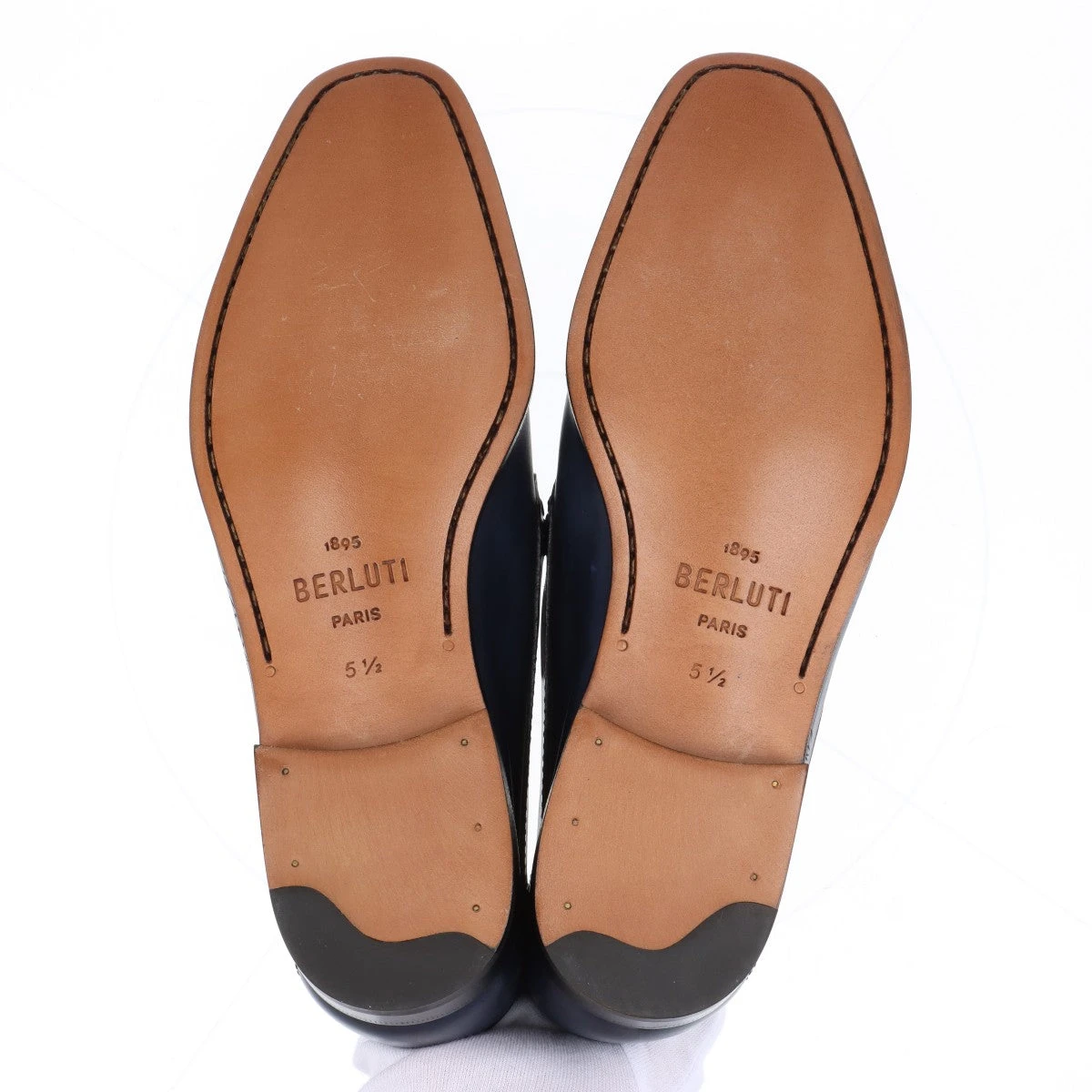 Berluti ベルルッティ カリグラフィー ローファー【美品】 ベルルッティ カリグラフィ レザー ローファー 5 1/2 メンズ ネイビー