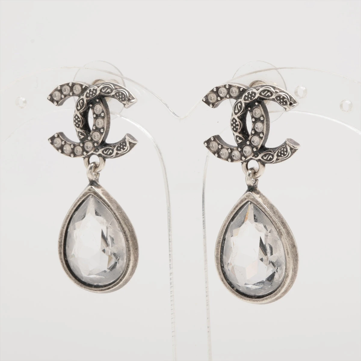鑑定済✨CHANEL シャネル　ティアドロップピアスシルバー両耳ココマーク 鑑定済✨CHANEL シャネル ティアドロップピアスシルバー 両耳