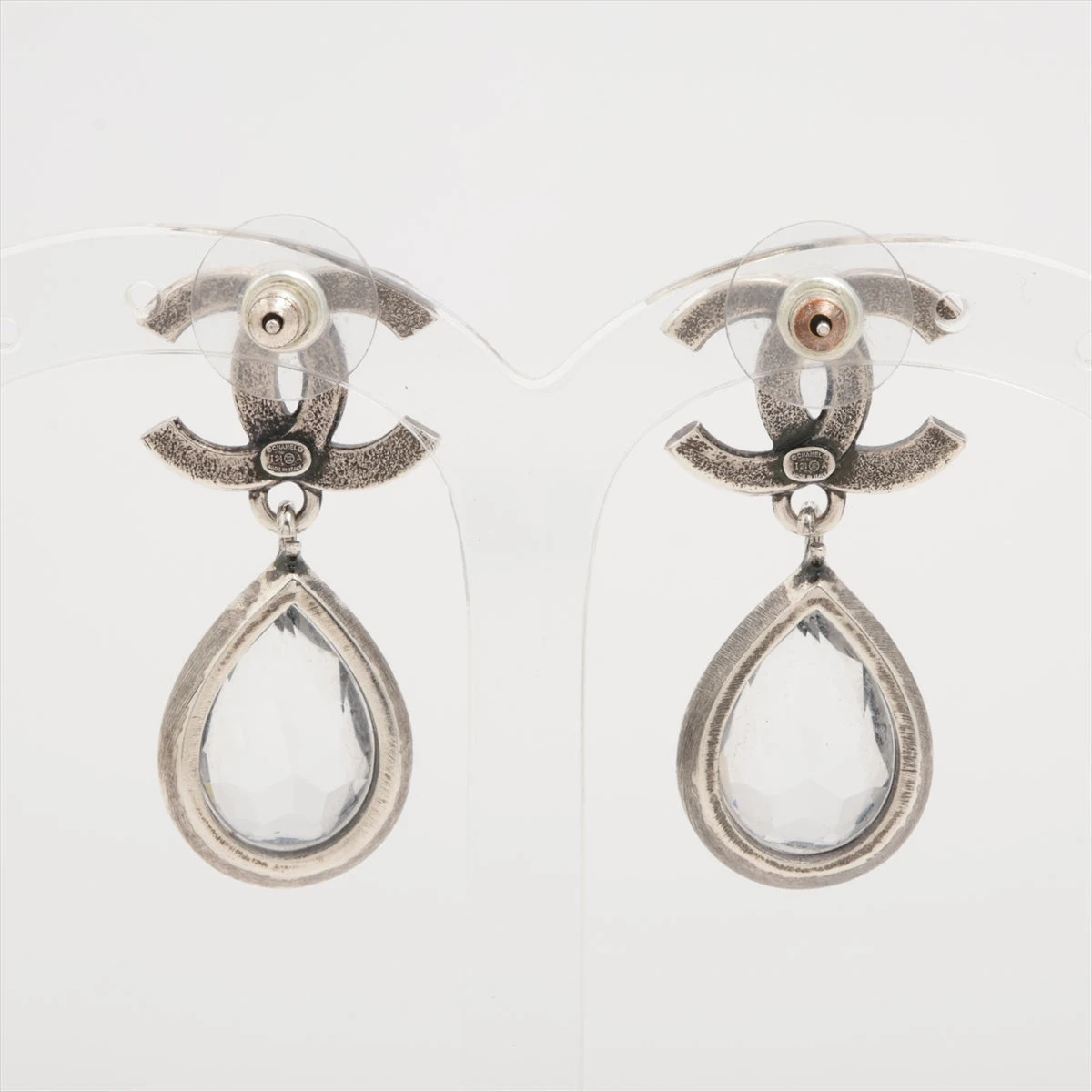 鑑定済✨CHANEL シャネル　ティアドロップピアスシルバー両耳ココマーク 鑑定済✨CHANEL シャネル ティアドロップピアスシルバー 両耳