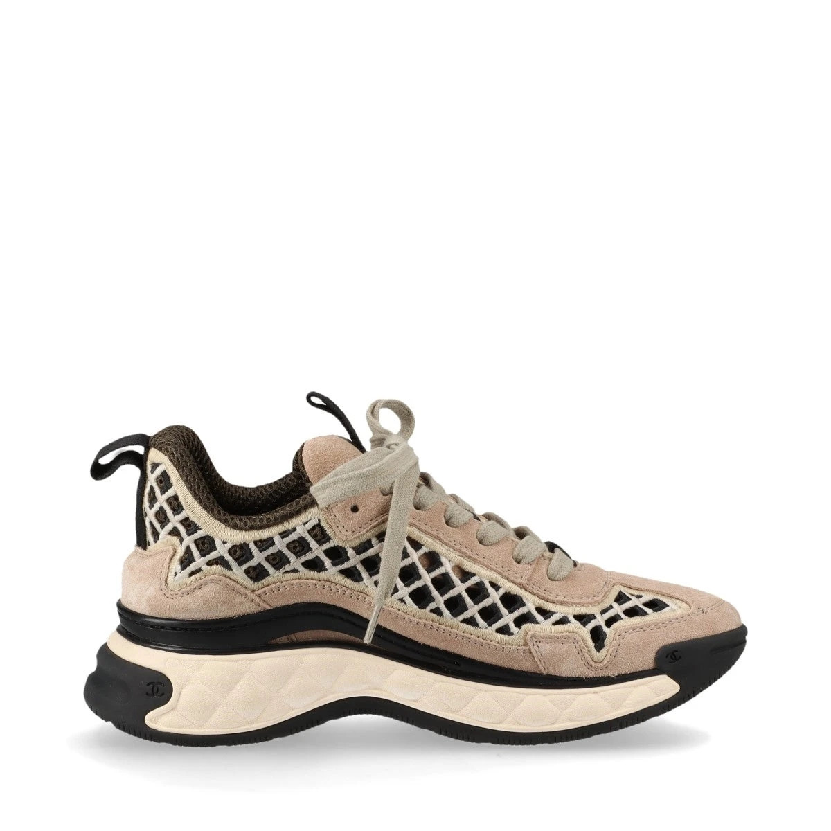 シャネル ココマーク スエード×ファブリック スニーカー 35 レディース