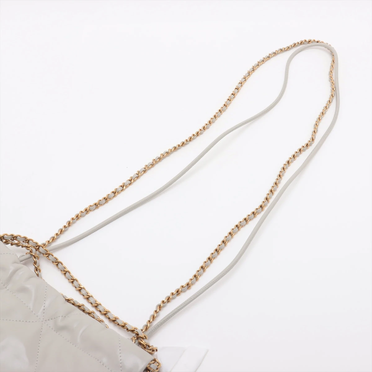 シャネル CHANEL シャネル22ミニ AS3980 グレー ゴールド金具 シャイニーカーフ レディース ショルダーバッグ シャネル CHANEL シャネル22ミニ AS3980 グレー ゴールド金具
