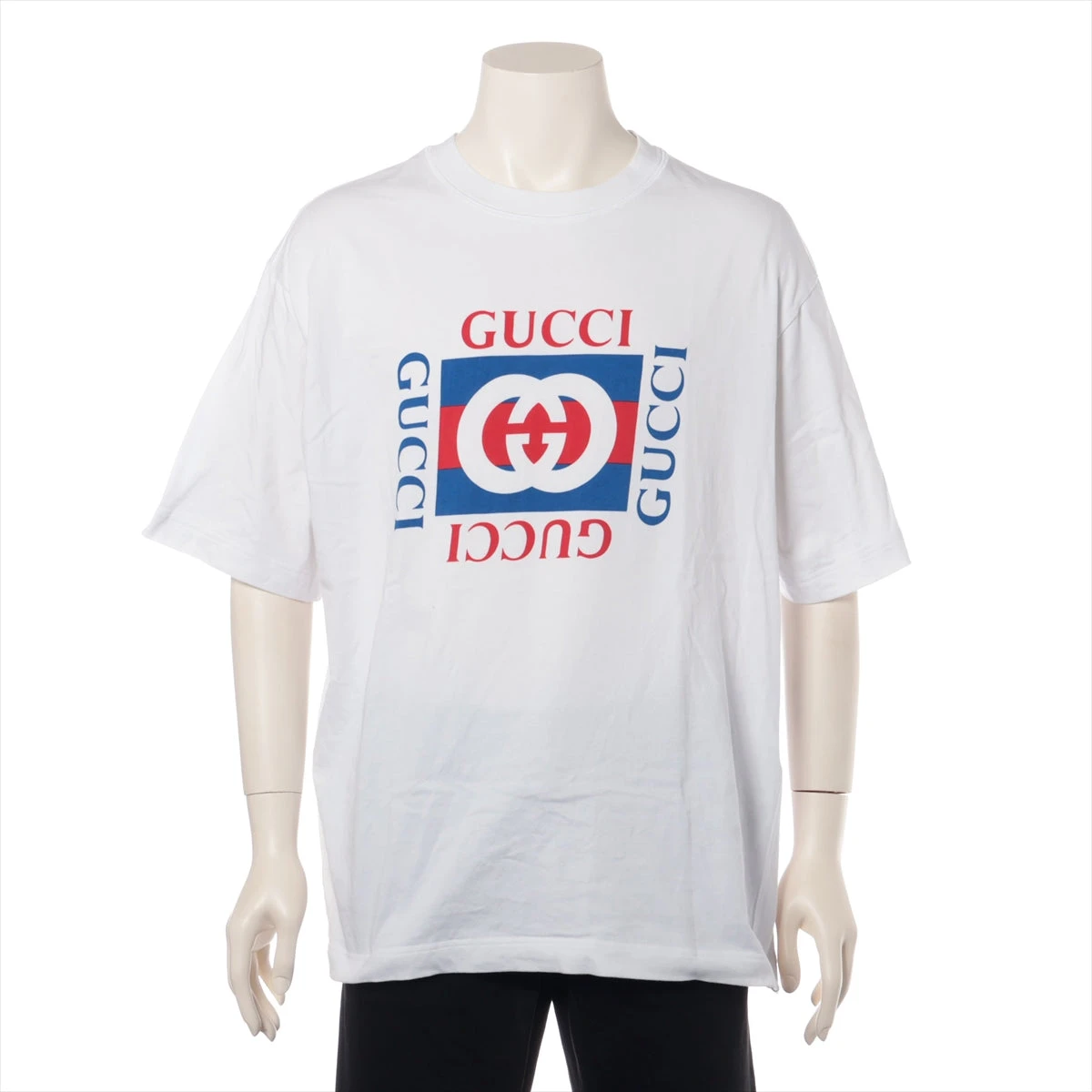 グッチ コットン Tシャツ M メンズ ホワイト 784361 A3226095