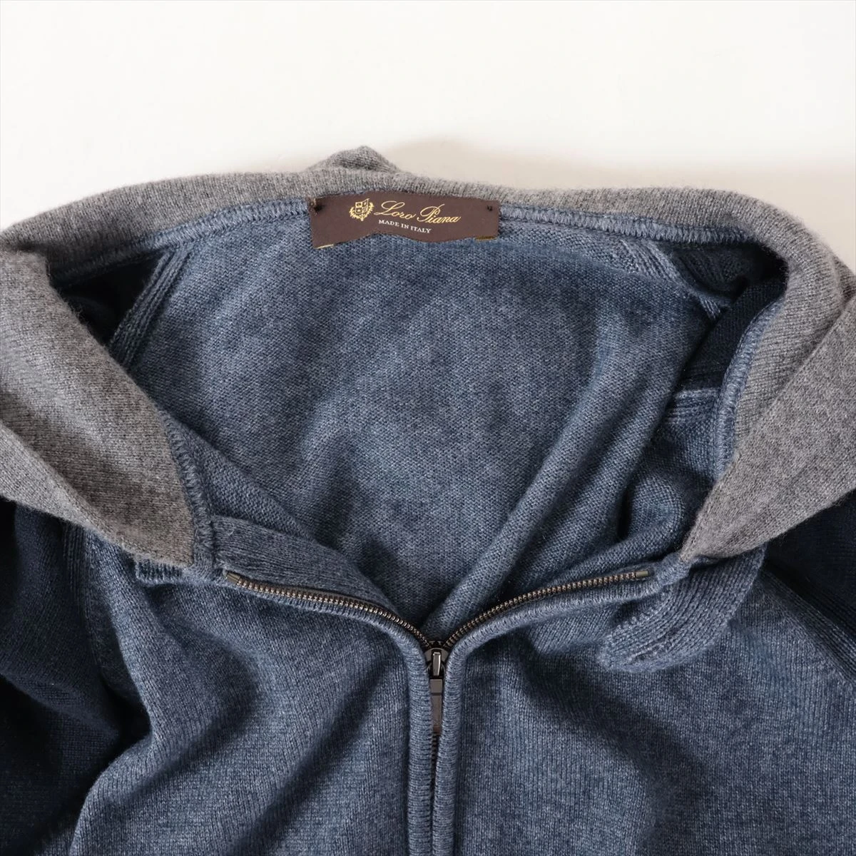 ロロピアーナ カシミアパーカー 美品 loropiana ロロピアーナ カシミヤ パーカー ボーダー オレンジ