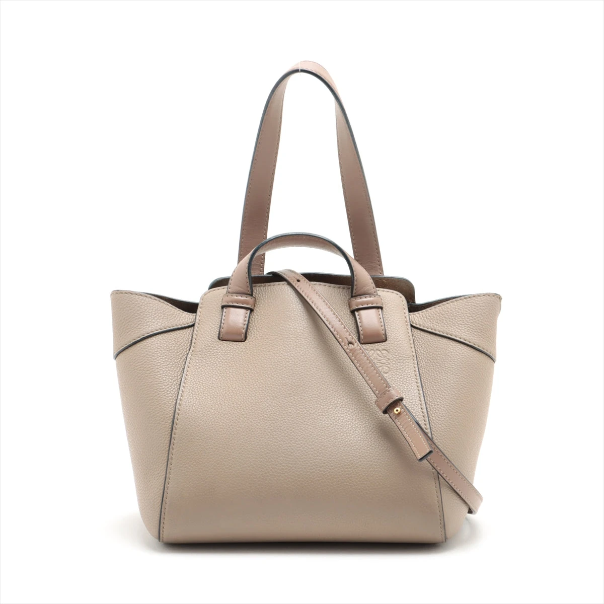 ロエベ ハンモックナゲット レザー ハンドバッグ グレージュ A3209613