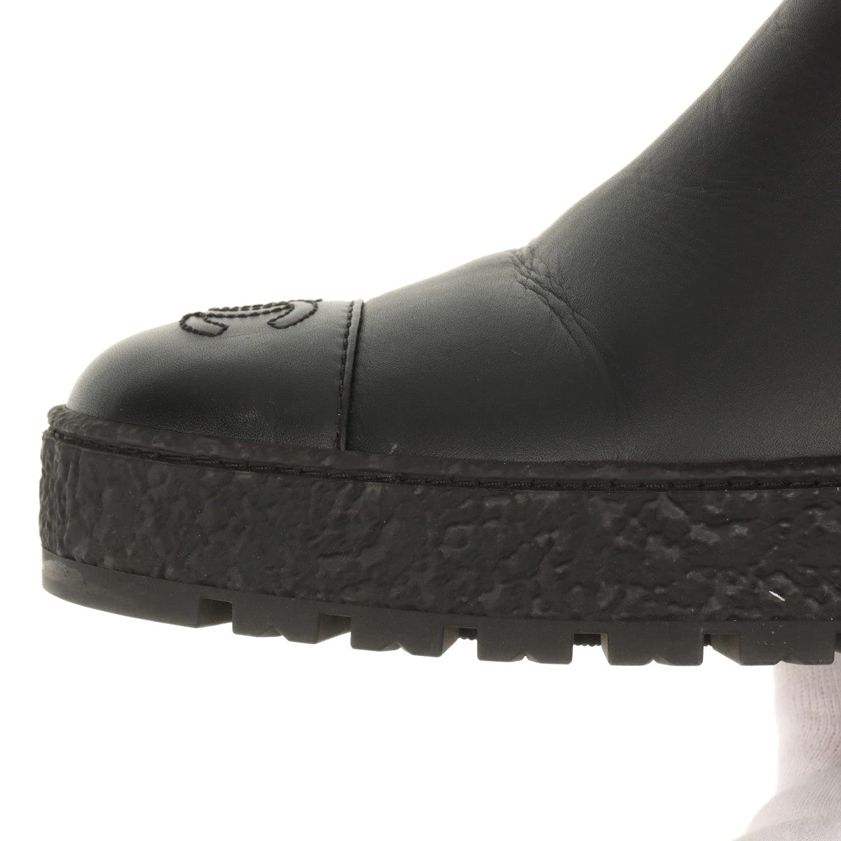 シャネル ココマーク ターンロック 21B レザー×ファブリック ショート