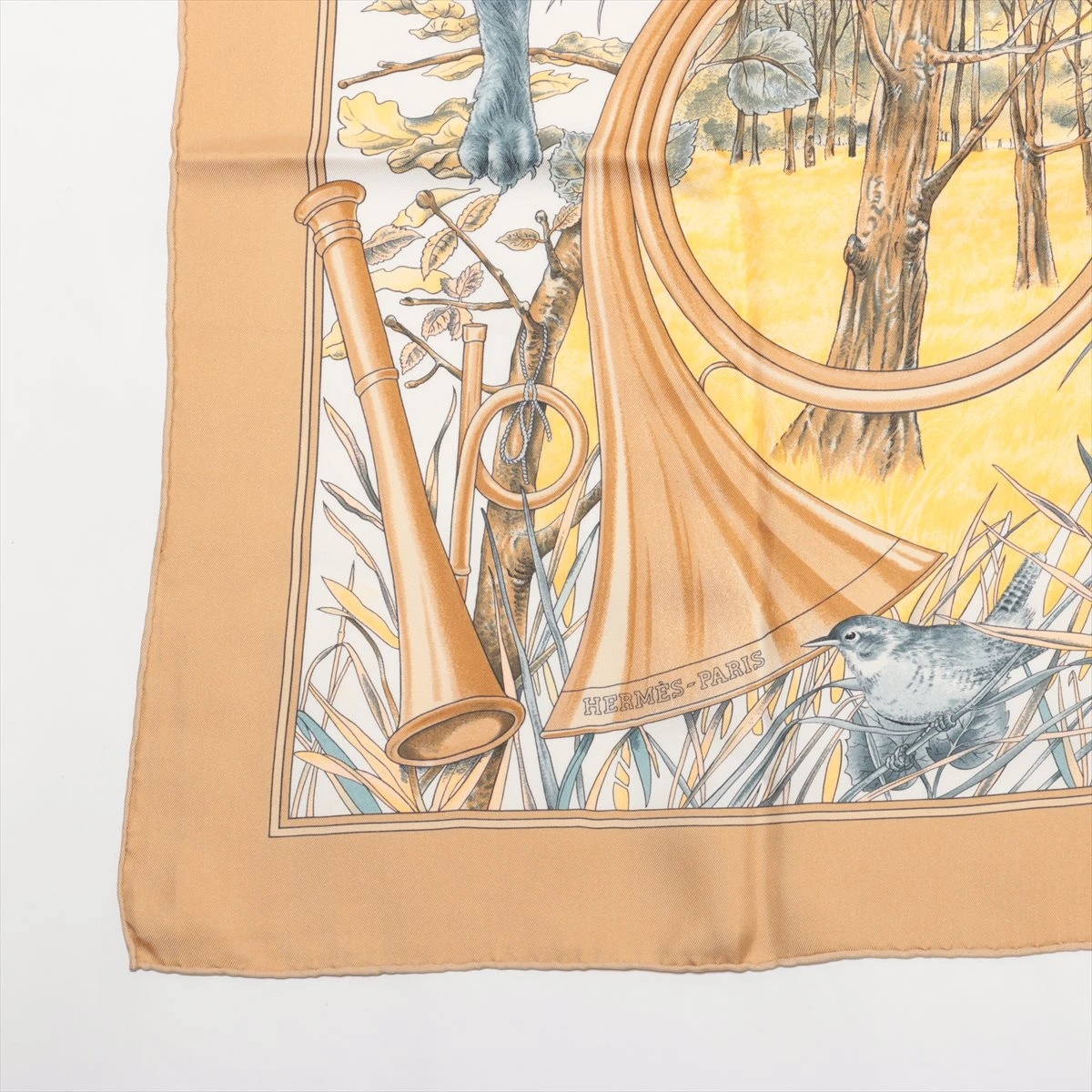 エルメス カレ90 CHASSE au BOIS 森の狩猟 スカーフ シルク