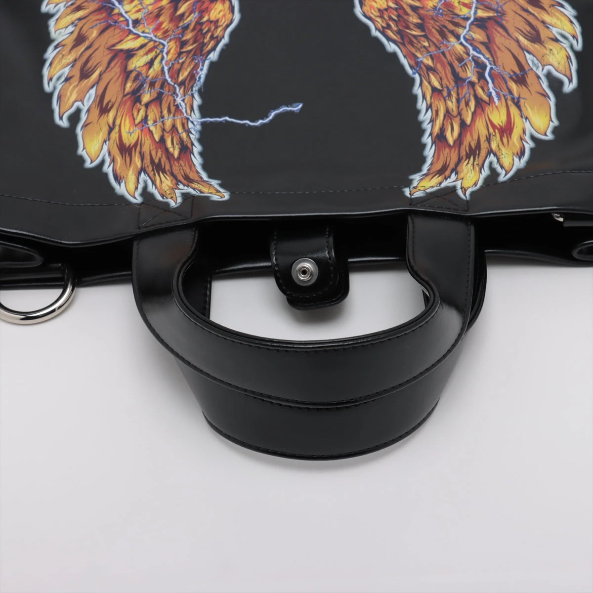 MM6 レザー 2WAYトートバッグ ブラック イーグル A3219258｜中古