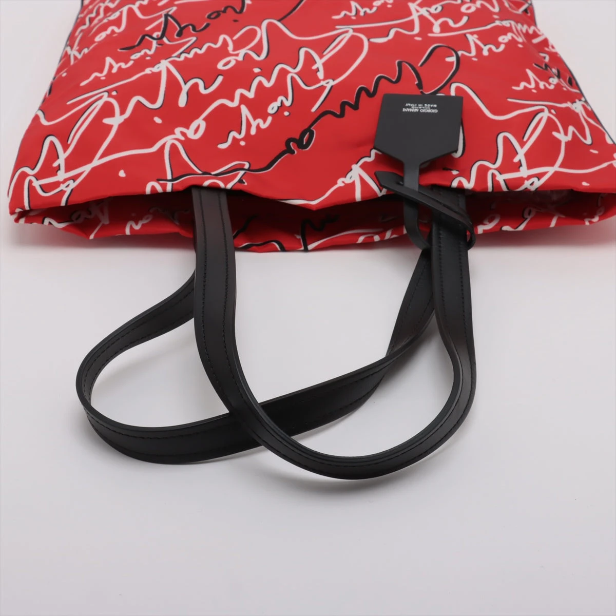 ジョルジオアルマーニ ナイロン トートバッグ レッド A3231212｜中古