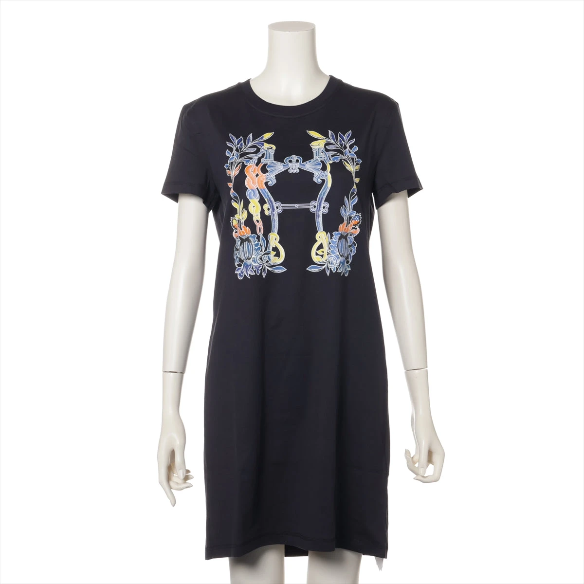 HERMES ワンピース カルトゥッシュ HERMES エルメス Tシャツワンピース