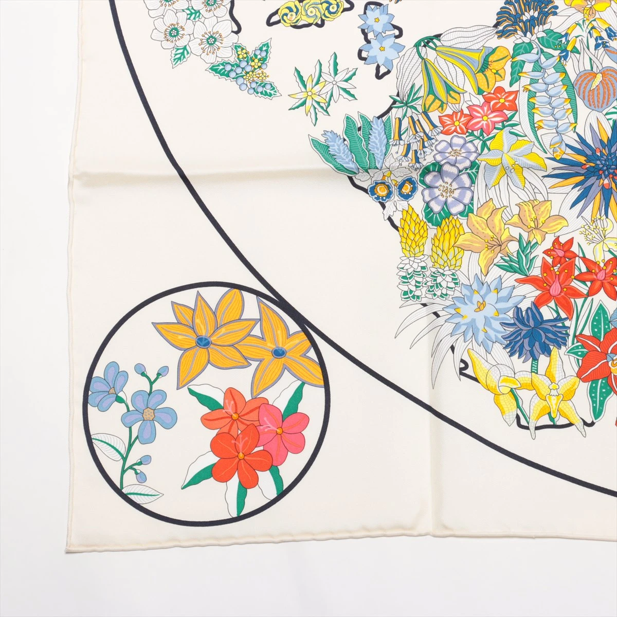 エルメス カレ90 PLANIFLEURS プラニフルール スカーフ シルク