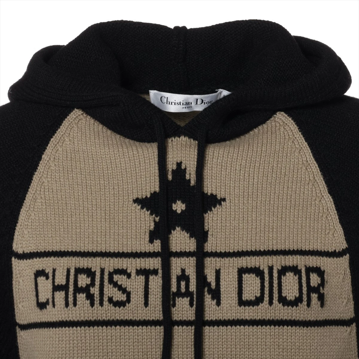 クリスチャンディオール Christian Dior 22AW ニットパーカー 七分袖 プルオーバー カシミヤ ロゴ I42 ブラック 254S56AM054 クリスチャンディオール ニットパーカー カシミヤ トワルドゥ