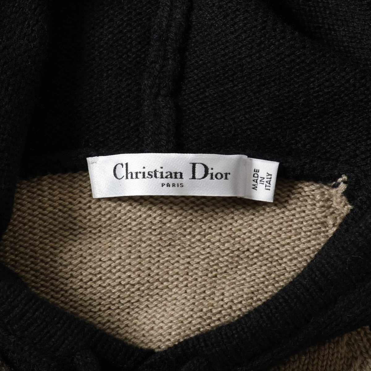 クリスチャンディオール Christian Dior 22AW ニットパーカー 七分袖 プルオーバー カシミヤ ロゴ I42 ブラック 254S56AM054 クリスチャンディオール ニットパーカー カシミヤ トワルドゥ