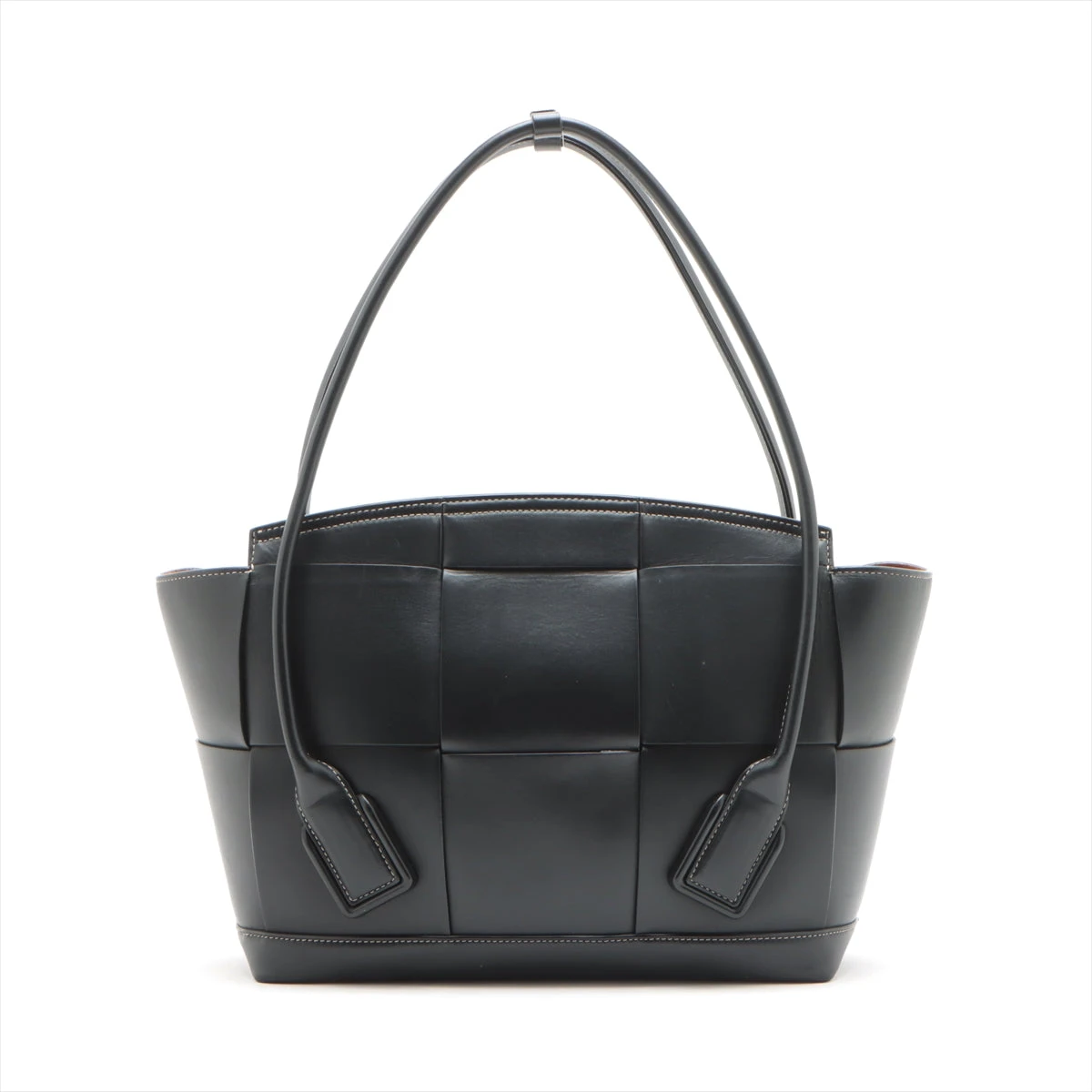 【極美品】ボッテガヴェネタ アルコ イントレチャート トートバッグ レザー 黒 極美品】ボッテガヴェネタ アルコ イントレチャート トートバッグ