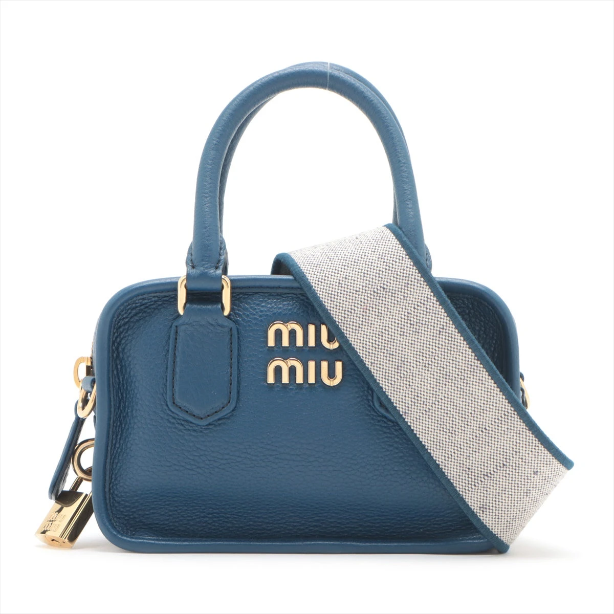 ミュウミュウ　ハンドバッグ　ショルダー　2way レザー　ブルー 楽天市場】ミュウ ミュウ Miu Miu レザー 2way ハンドバッグ