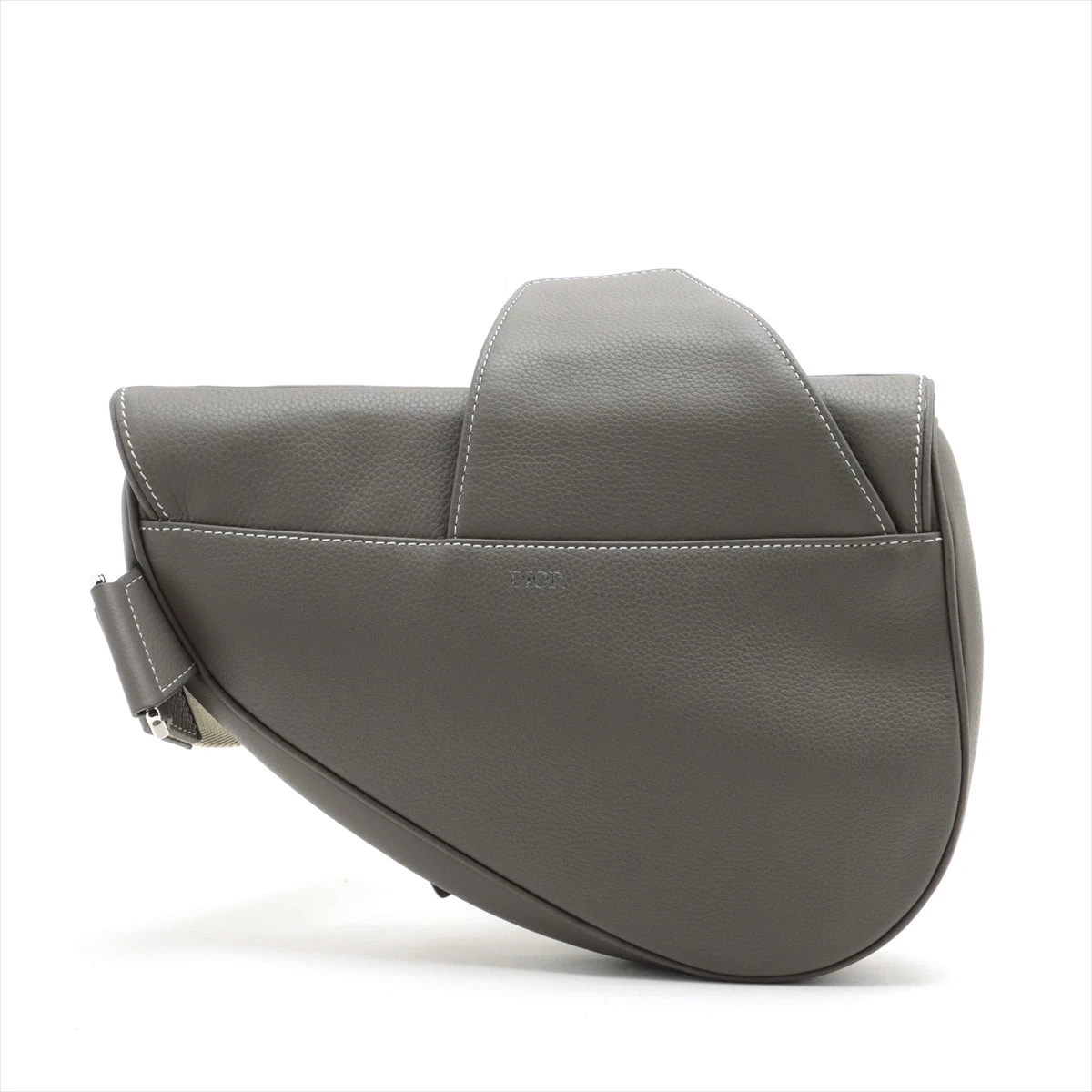 ディオール サドル レザー 2WAYショルダーバッグ ボディバッグ グレー Dior - ディオール サドル レザー 2WAYショルダーバッグ ボディ