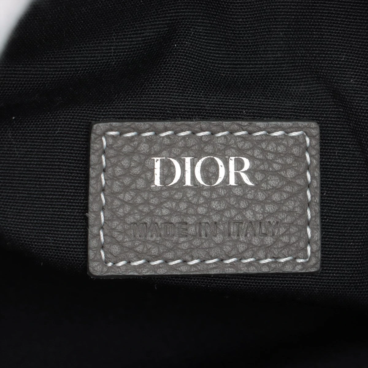 クリスチャンディオール サドル レザー ボディバッグ グレー