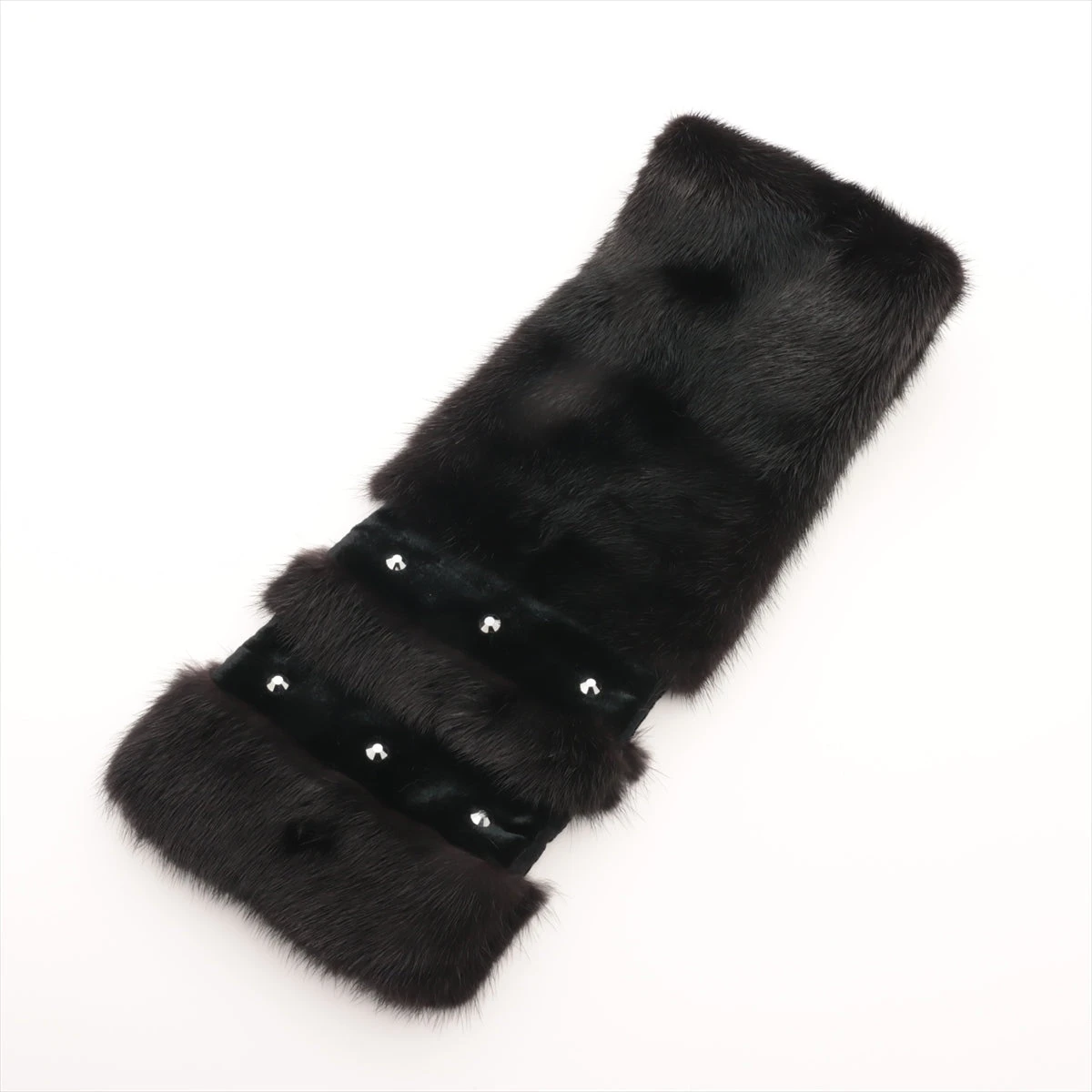 フェンディ マフラー ミンク ブラック FNG488 SU024439｜中古ブランド 