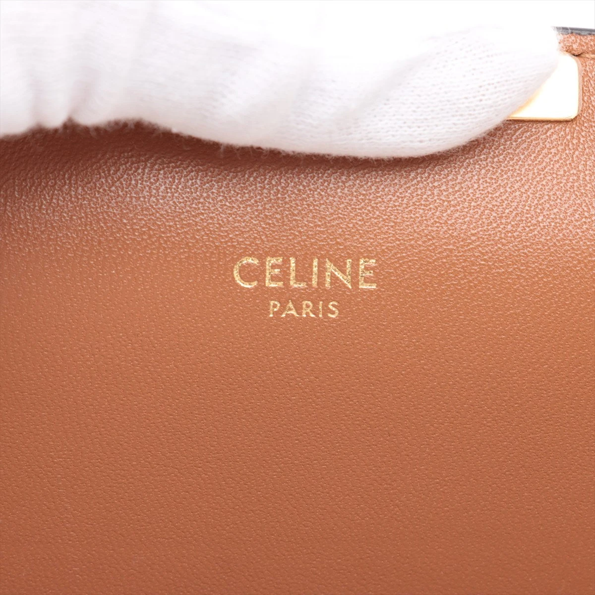 セリーヌ トリオンフ キャンバス×レザー ショルダーバッグ ベージュ