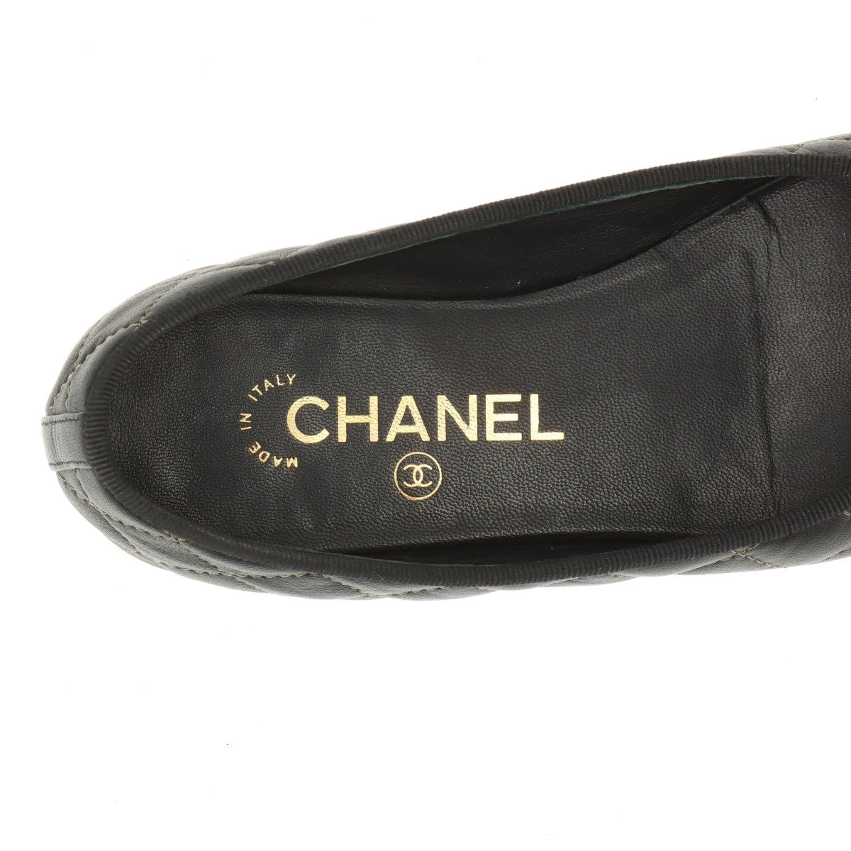 CHANEL G56250 マトラッセ ココマーク レザー パンプス フラット CHANEL - CHANEL G56250 マトラッセ ココマーク レザー パンプス