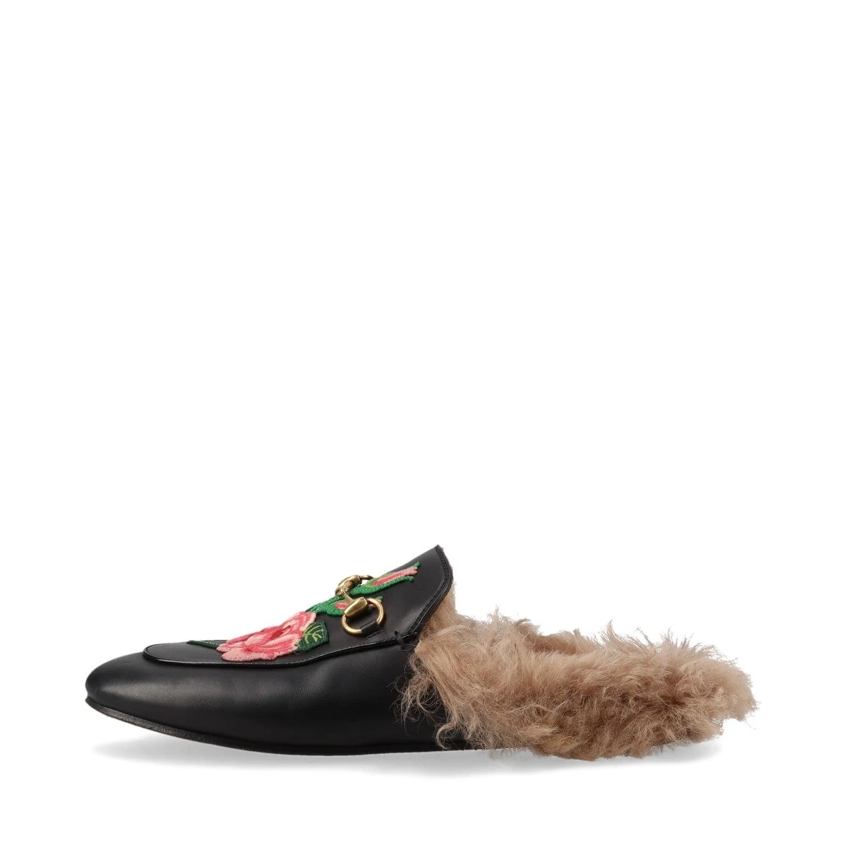 GUCCI グッチ プリンスタウン　37 エンブロイダリー　　ファー　ミュール GUCCI グッチ プリンスタウン 37 エンブロイダリー ファー