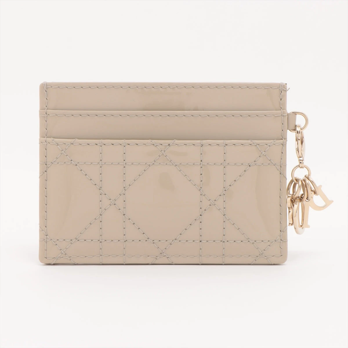 ディオール レザー レディディオール カナージュ コインケース ベージュ Lady Dior DIOR ディオール レディディオール ジップカード