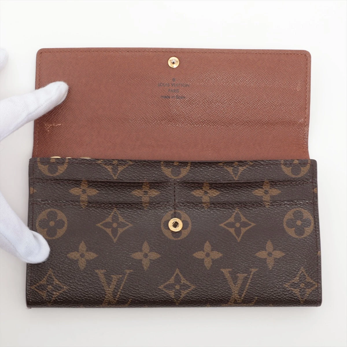 本物 ルイヴィトン LOUIS VUITTON LV 被り ポルトフォイユサラ  