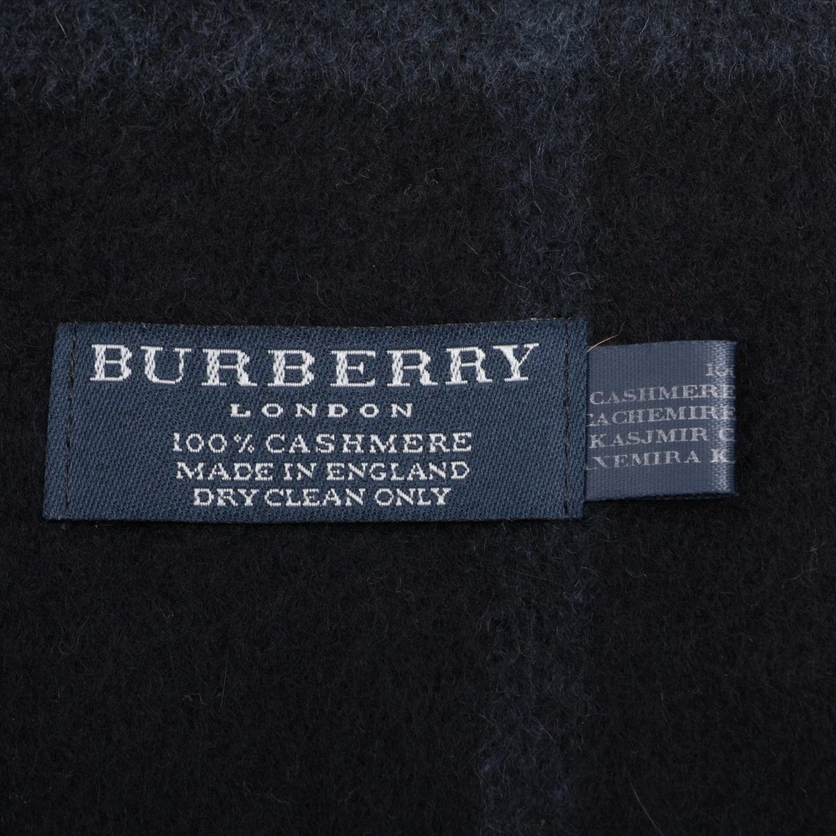 バーバリー ノバチェック マフラー カシミヤ ブラック A3230507
