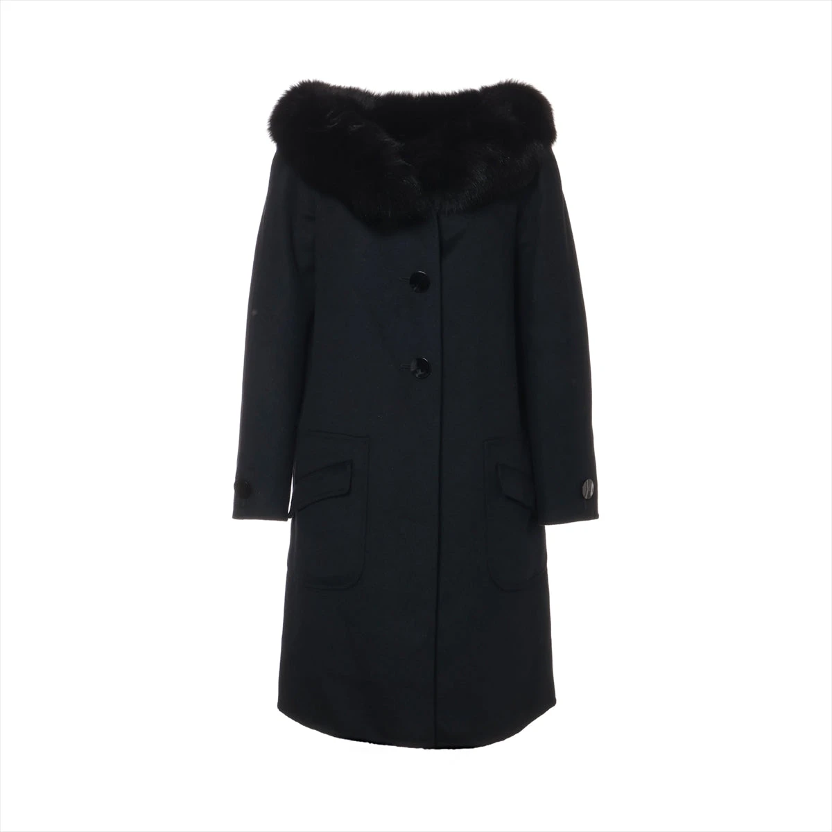 VALENTINO FURS ヴァレンティノ　カシミヤ混　ロングコート　毛皮 VALENTINO FURS ヴァレンティノ カシミヤ混 ロングコート 毛皮