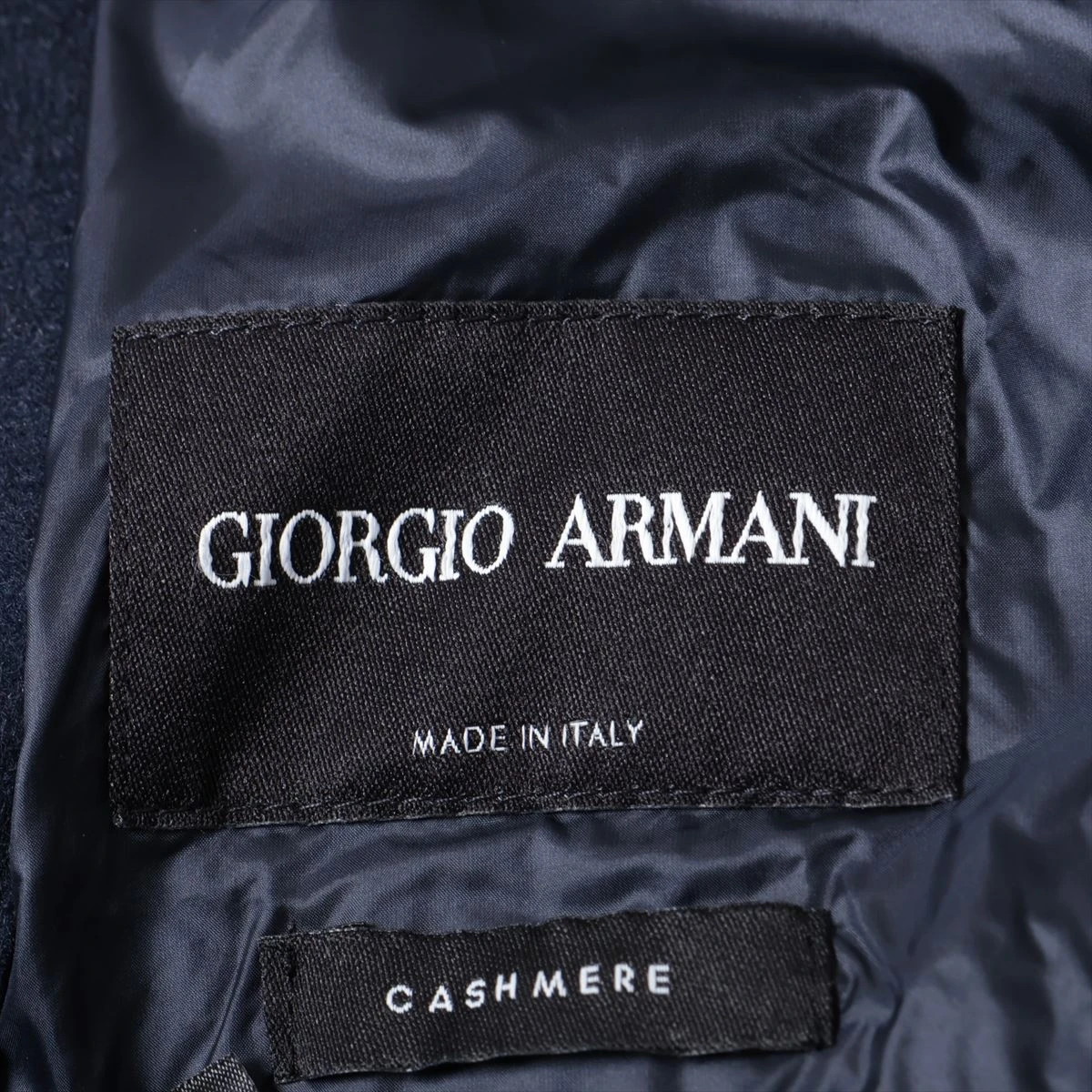 ジョルジオアルマーニ 黒タグ カシミヤ リバーコート ノーカラー ダークグリーン ジョルジオアルマーニ 黒タグ カシミヤ リバーコート ノーカラー
