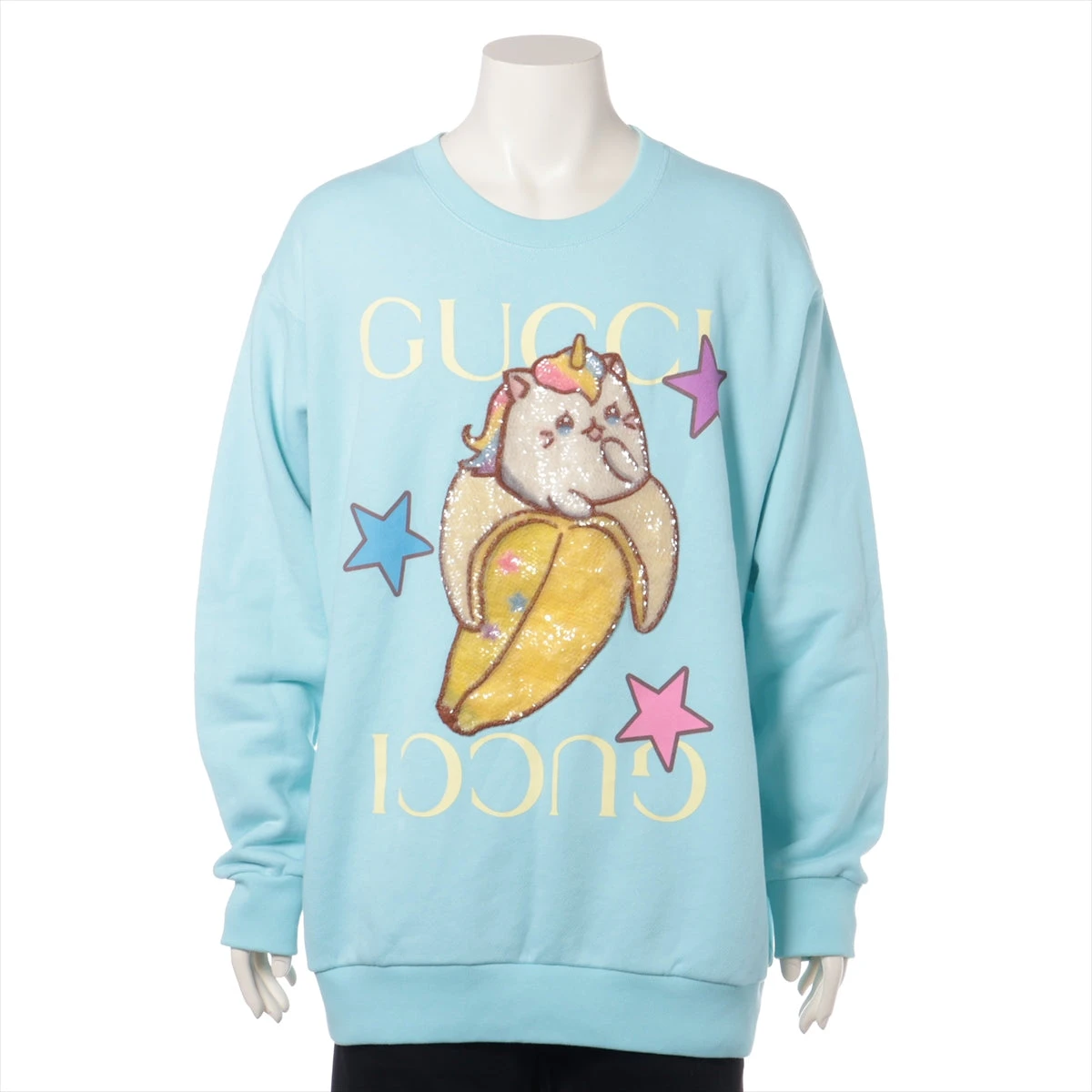 GUCCI グッチ スウェット ばなにゃ　　スパンコール Lサイズ　2 グッチ×ばなにゃ トップス｜中古ブランド品・ブランド古着通販