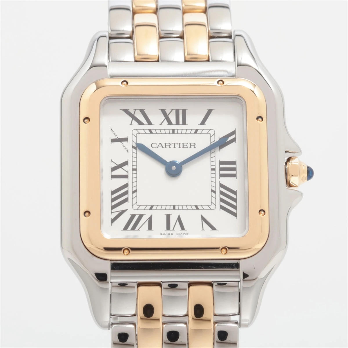 カルティエ パンテールMM W2PN0007 SS×YG QZ シルバー文字盤