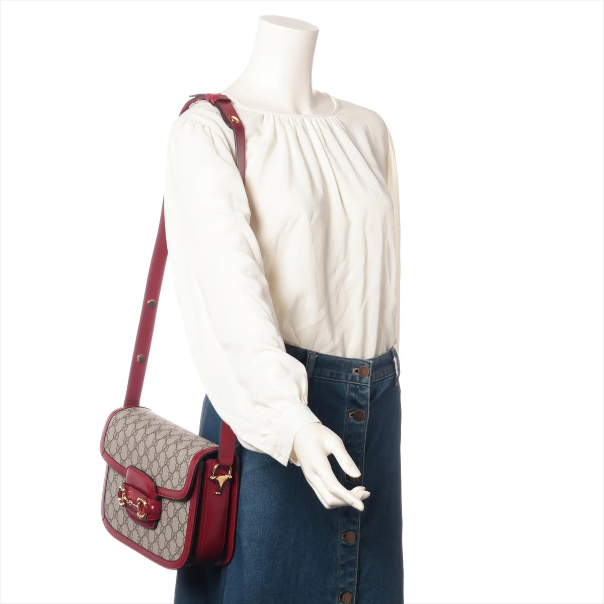 GUCCI GG スプリーム ホールスビット 1955 ショルダーバッグ グッチ(GUCCI)グッチ ホースビット 1955 ミニバッグ GG