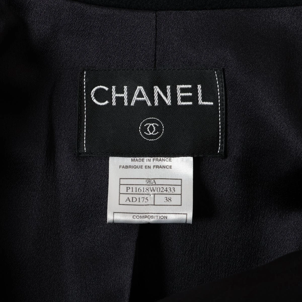 シャネル ココマーク 98A カシミヤ コート 38 レディース ブラック  