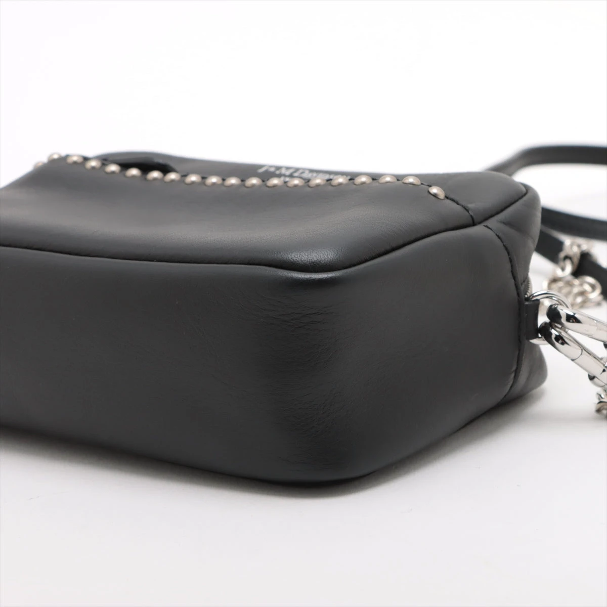 J&Mデヴィッドソン ロゴ レザー×スタッズ ショルダーバッグ ブラック  