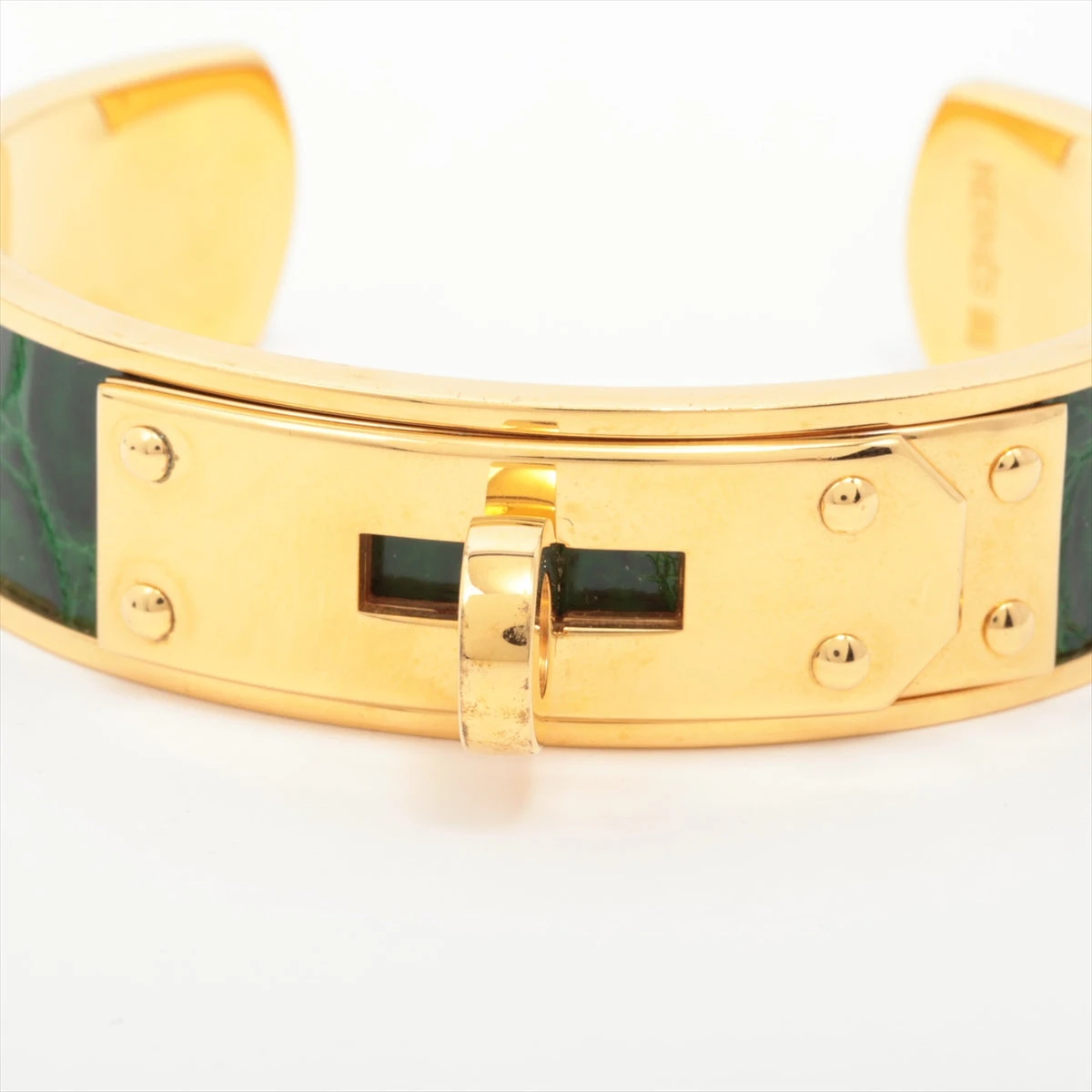 HERMES エルメス バングル ゴールド×ブラック ケリーモチーフ