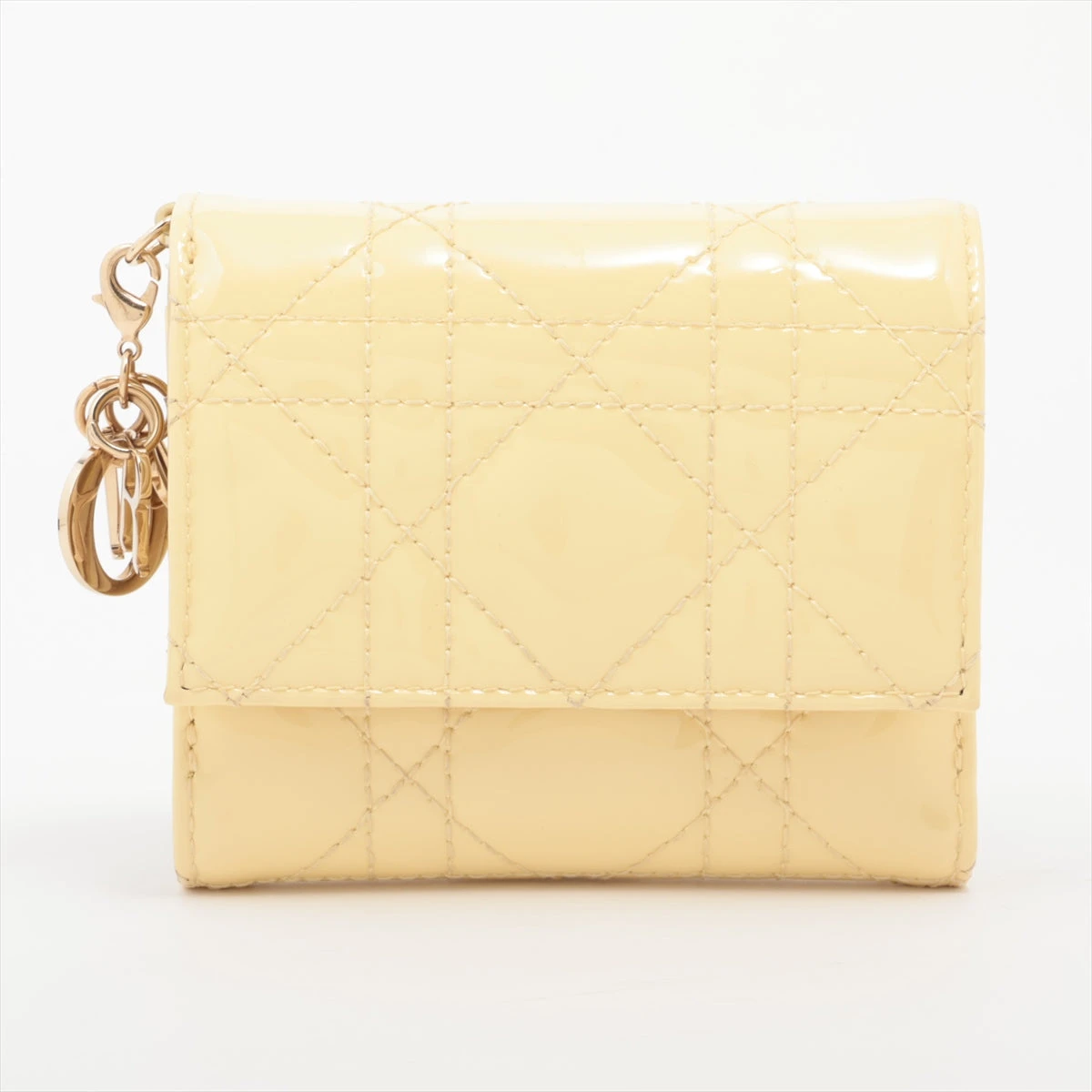 Dior ディオール ロータスウォレット　イエロー　エナメル Dior ディオール ロータスウォレット イエロー エナメル