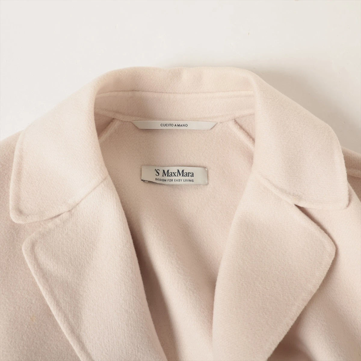 【マックスマーラ】ステンカラーコート　とろみ　ベルト　ベージュ　42 マックスマーラ】ステンカラーコート とろみ ベルト ベージュ 42