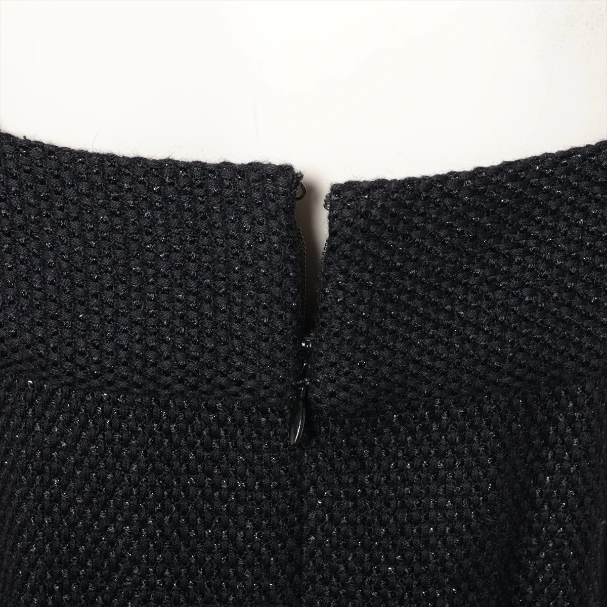 シャネル ココボタン コットン×ウール ノースリーブワンピース 36