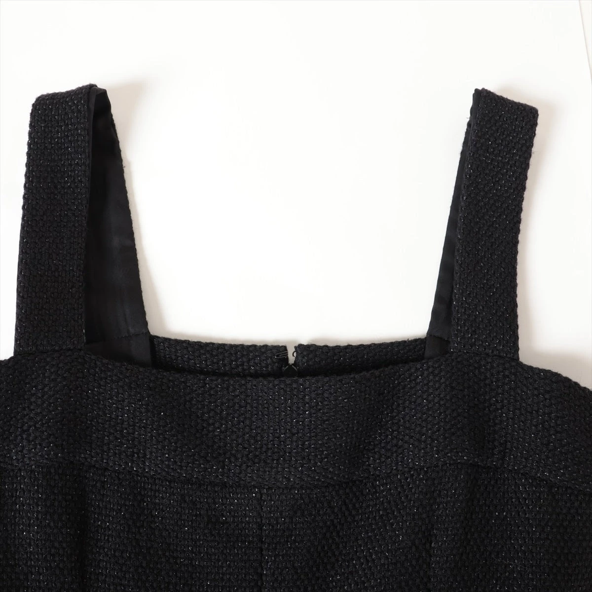 シャネル ココボタン コットン×ウール ノースリーブワンピース 36