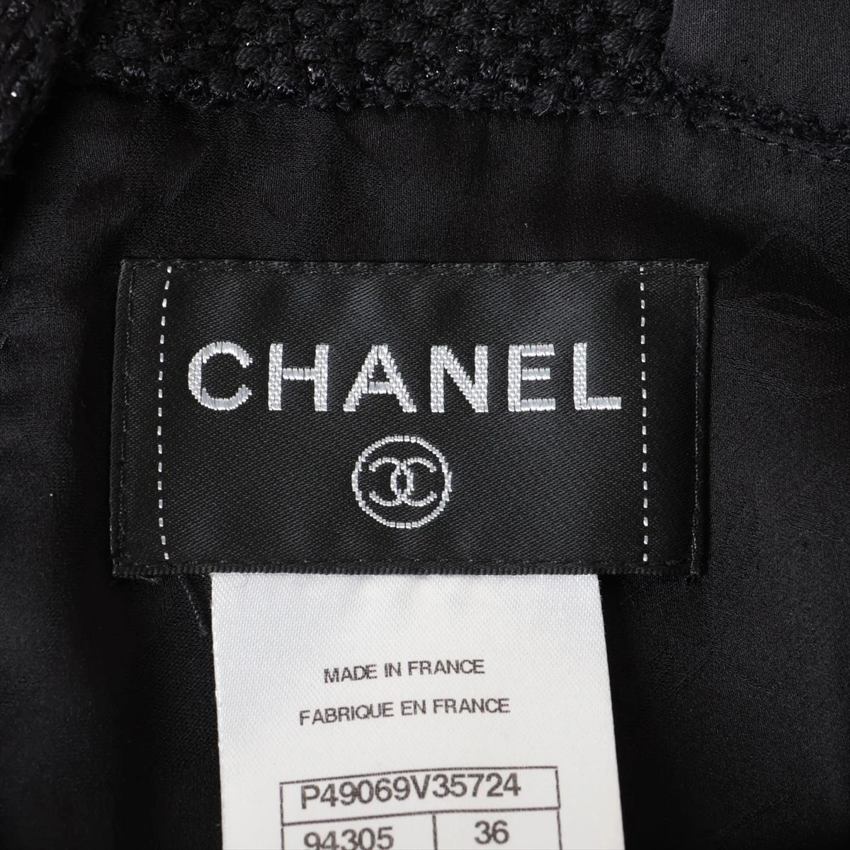 シャネル ココボタン コットン×ウール ノースリーブワンピース 36