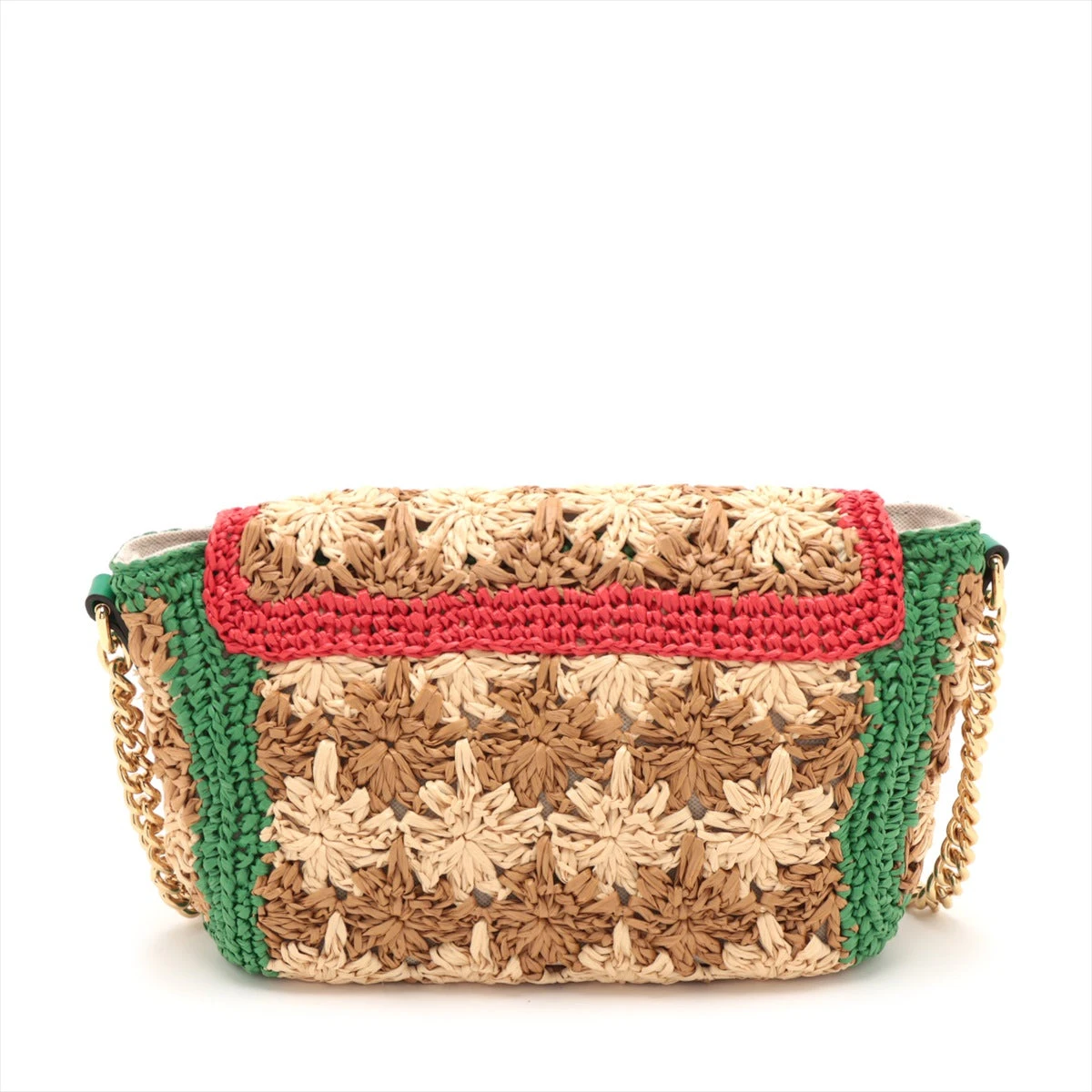 25新作 GUCCI GGマーモント ウーブン ショルダーバッグ ラフィア グッチ24年夏新作、ラフィア素材マルチカラー「GGマーモント