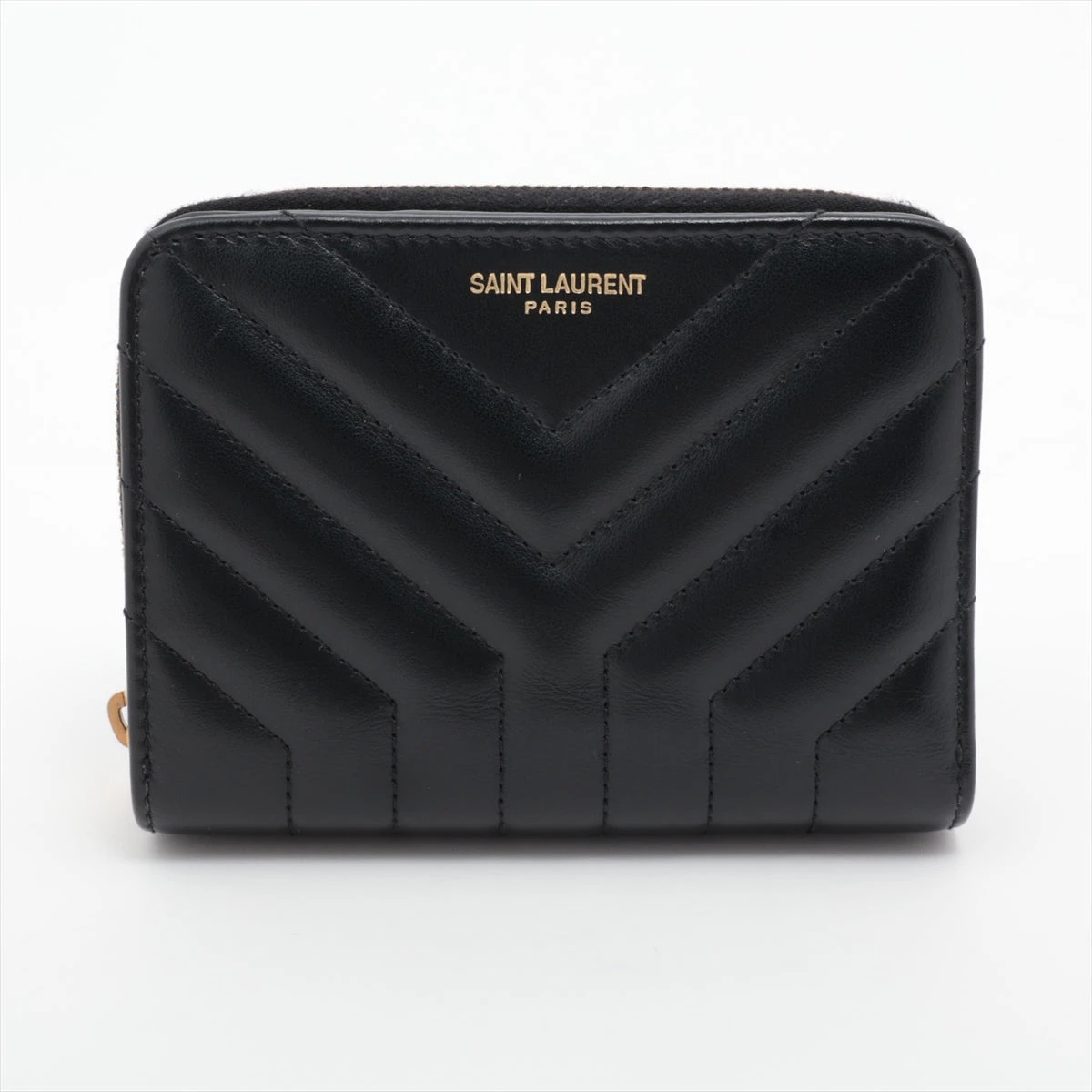 YSL サンローラン サンローラン ロゴ レザー 財布 ブラック カサンドラ