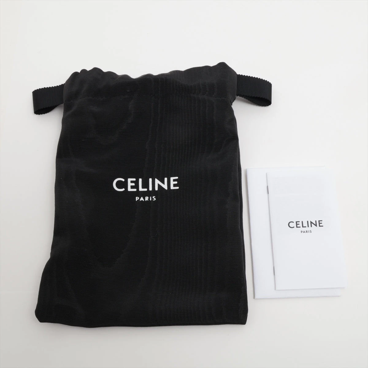 セリーヌ ロゴ ショルダーストラップ キャンバス×レザー×GP ブラック