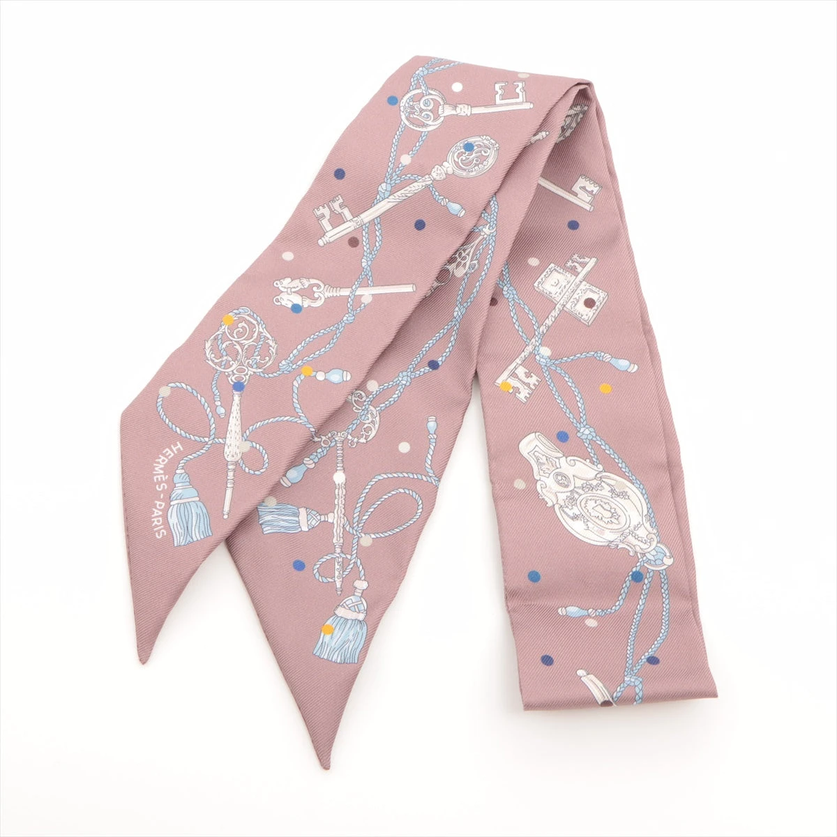 エルメス ツイリー LES CLES 鍵 スカーフ シルク ベージュ A3236960