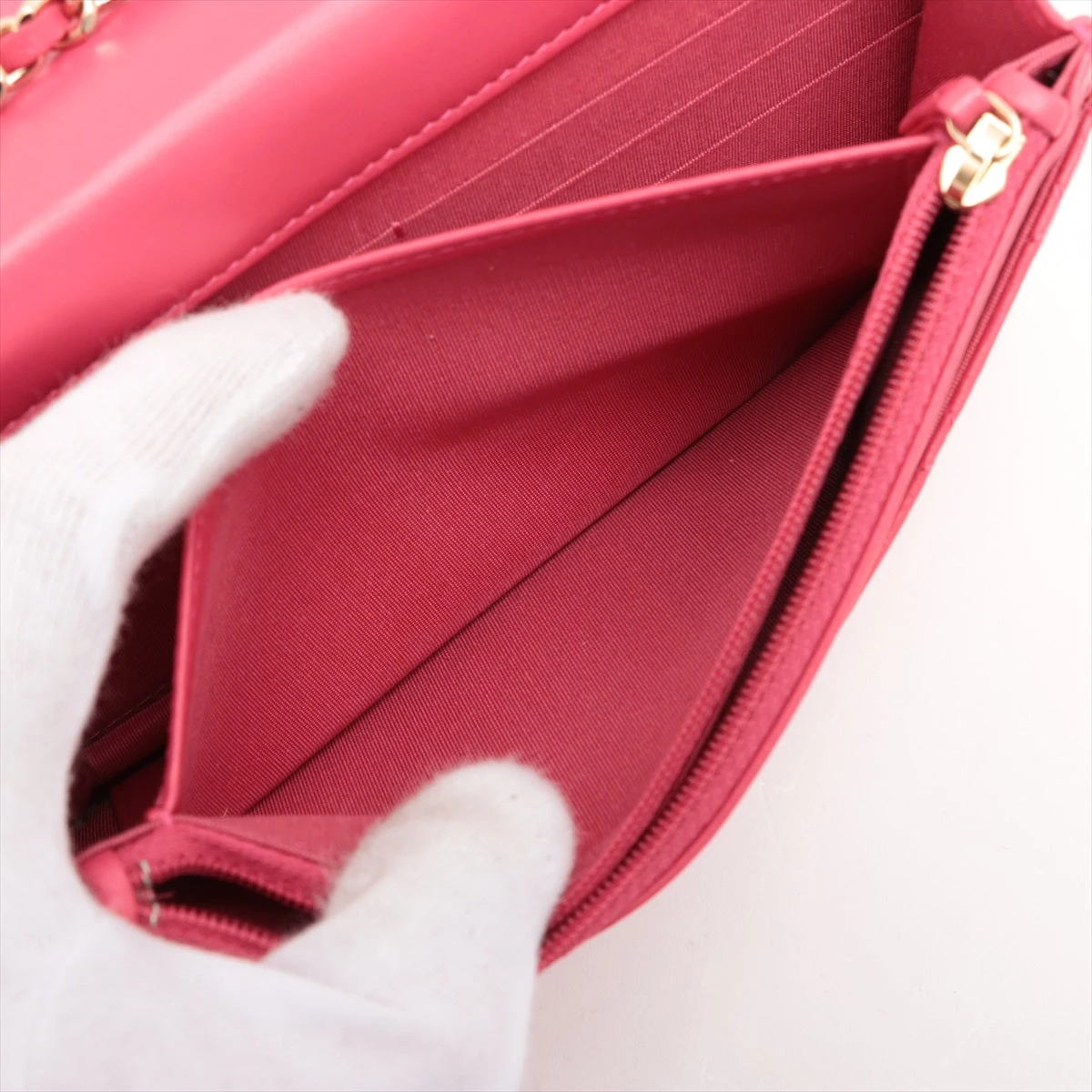 CHANEL シャネル チェーンウォレット マトラッセ エナメル