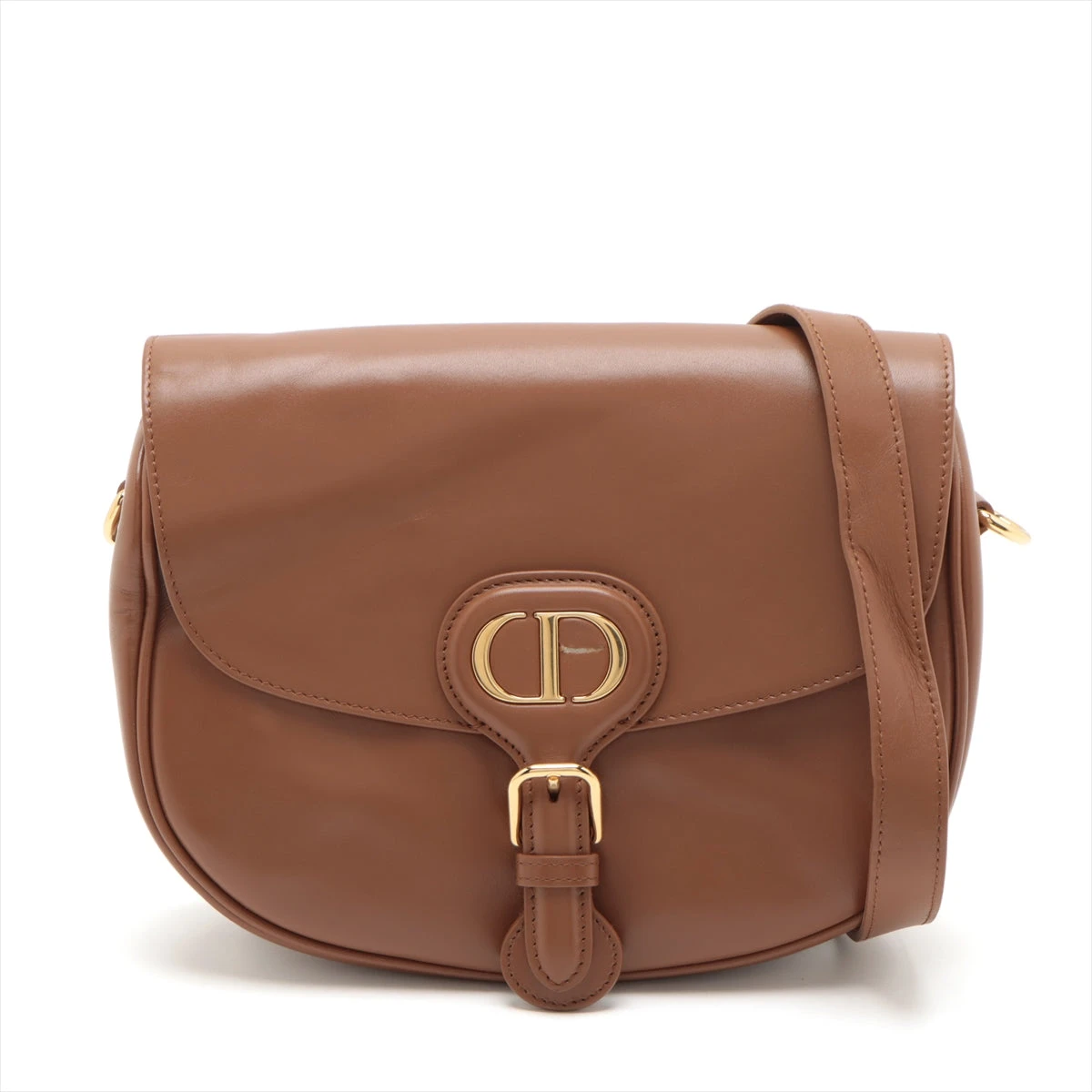 クリスチャンディオール ボビー レザー ショルダーバッグ ブラウン  