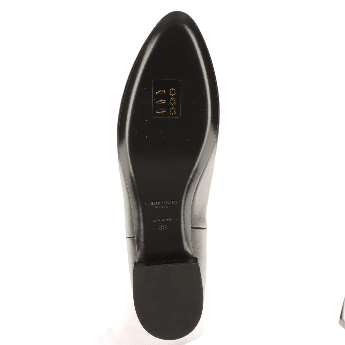 サンローランパリ レザー ロングブーツ 39 レディース ブラック