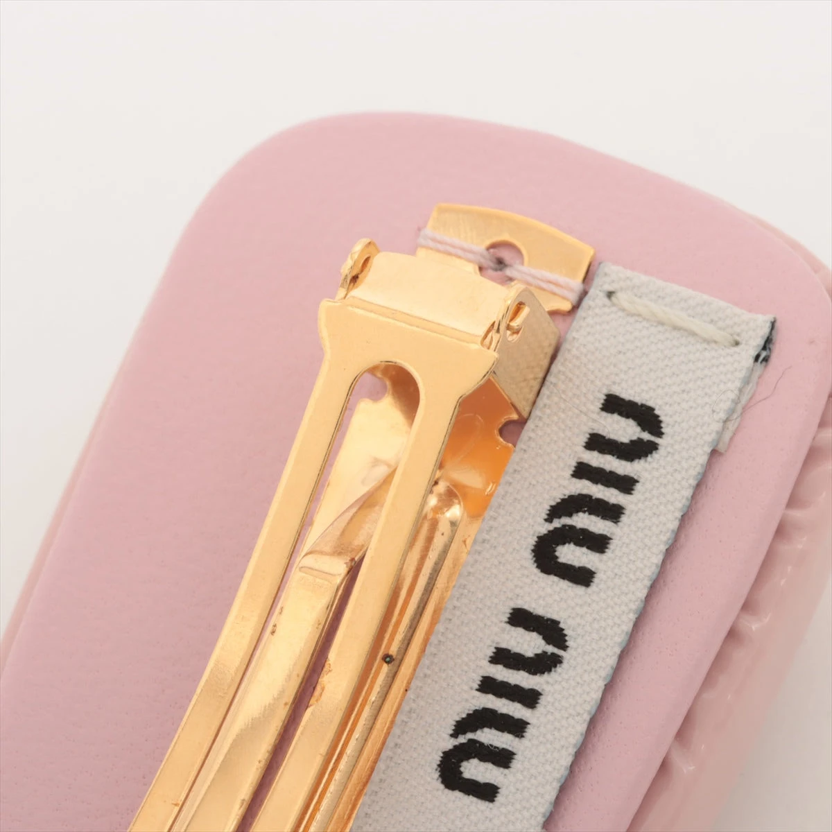 ミュウミュウ バレッタ GP×パテント ピンク A3231116｜中古